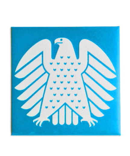 Square magnet with relief surface "Eagle"