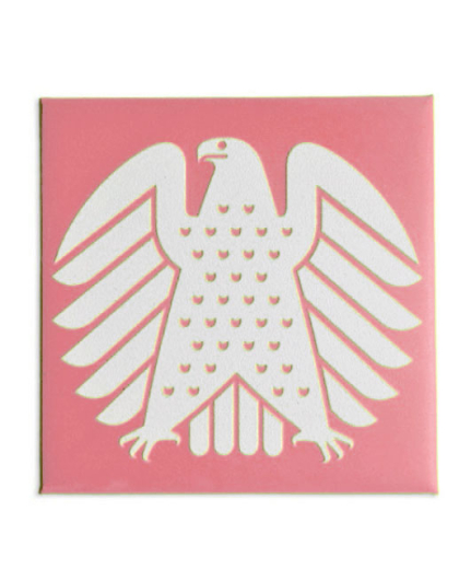 Square magnet with relief surface "Eagle"