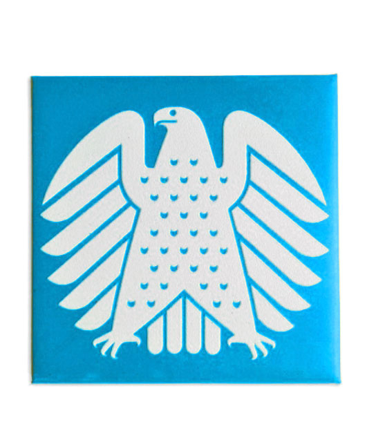 Square magnet with relief surface "Eagle"