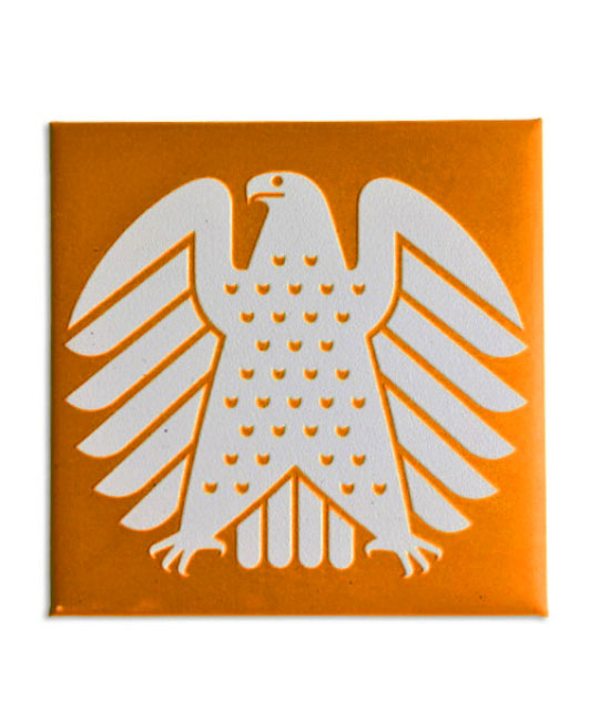 Square magnet with relief surface "Eagle"