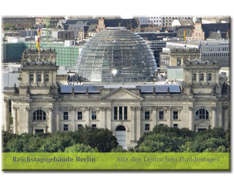 Rechteckiger Magnet "Rückansicht des Reichstagsgebäudes"